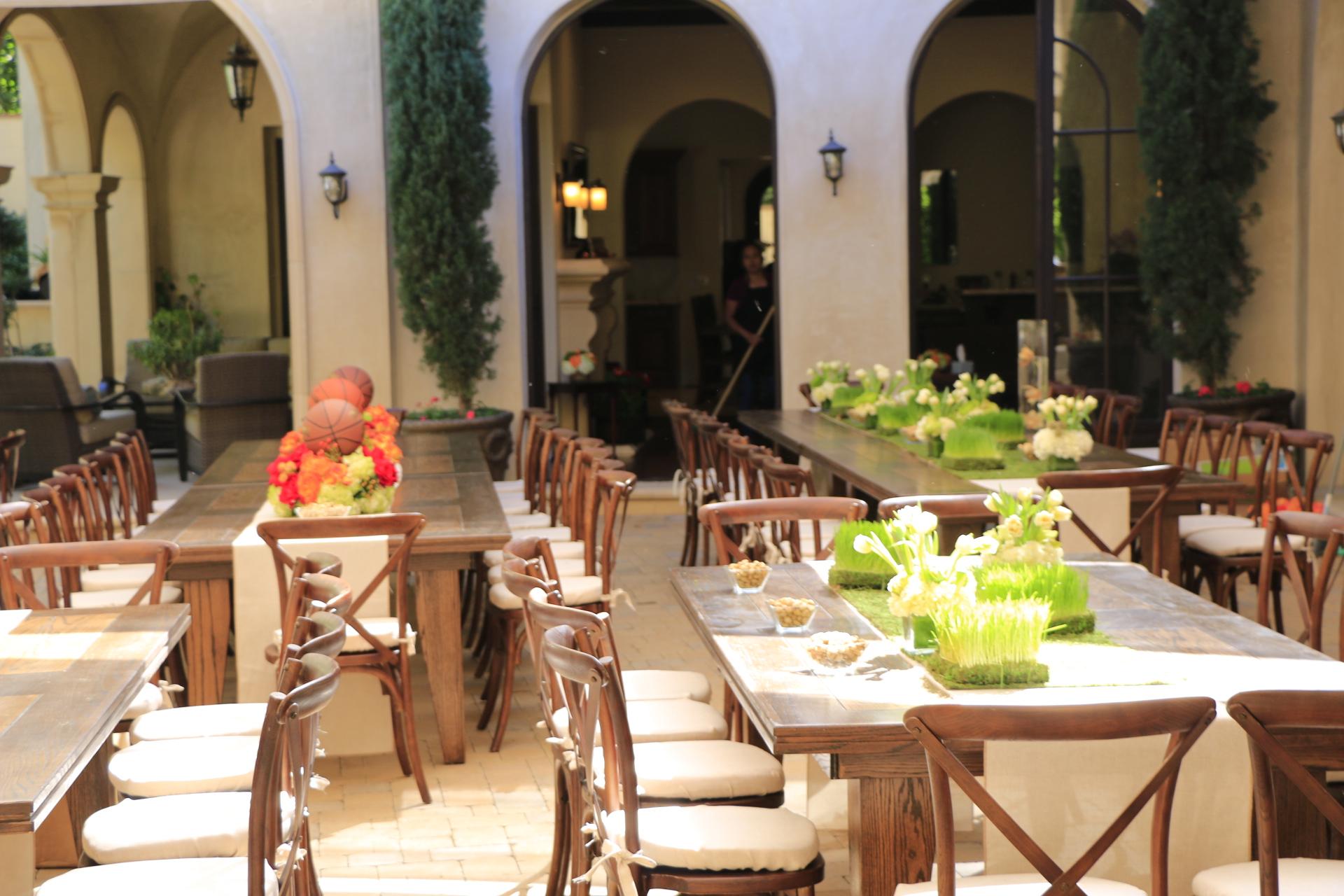 Event rental setup — tables and chairs by LA Best Event Rental