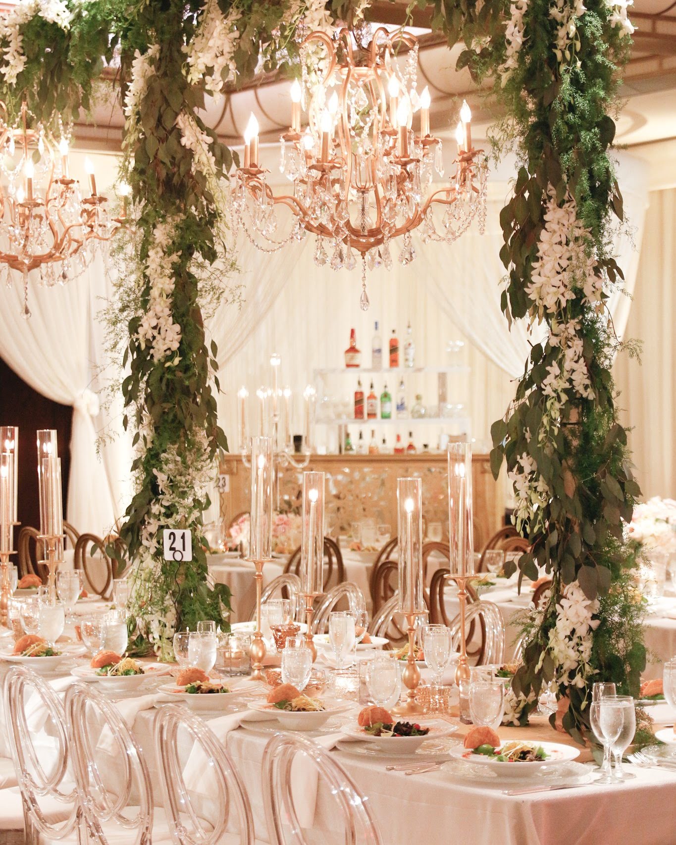 LA event rental chairs and tables setup